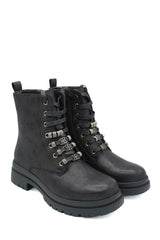 Gaia Shoes 551 Anfibi stringati con dettagli gioiello