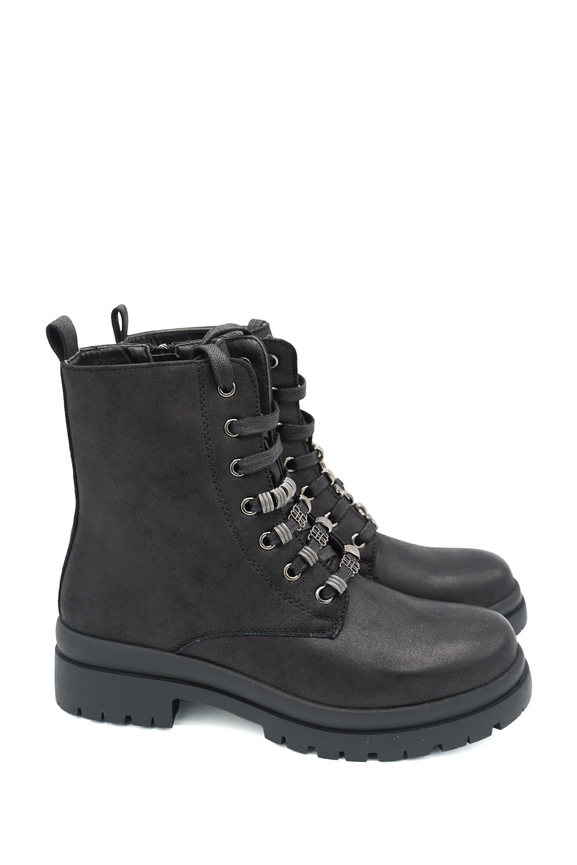 Gaia Shoes 551 Anfibi stringati con dettagli gioiello