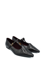 Isteria 1271 Manoletine flat con finitura effetto coccodrillo