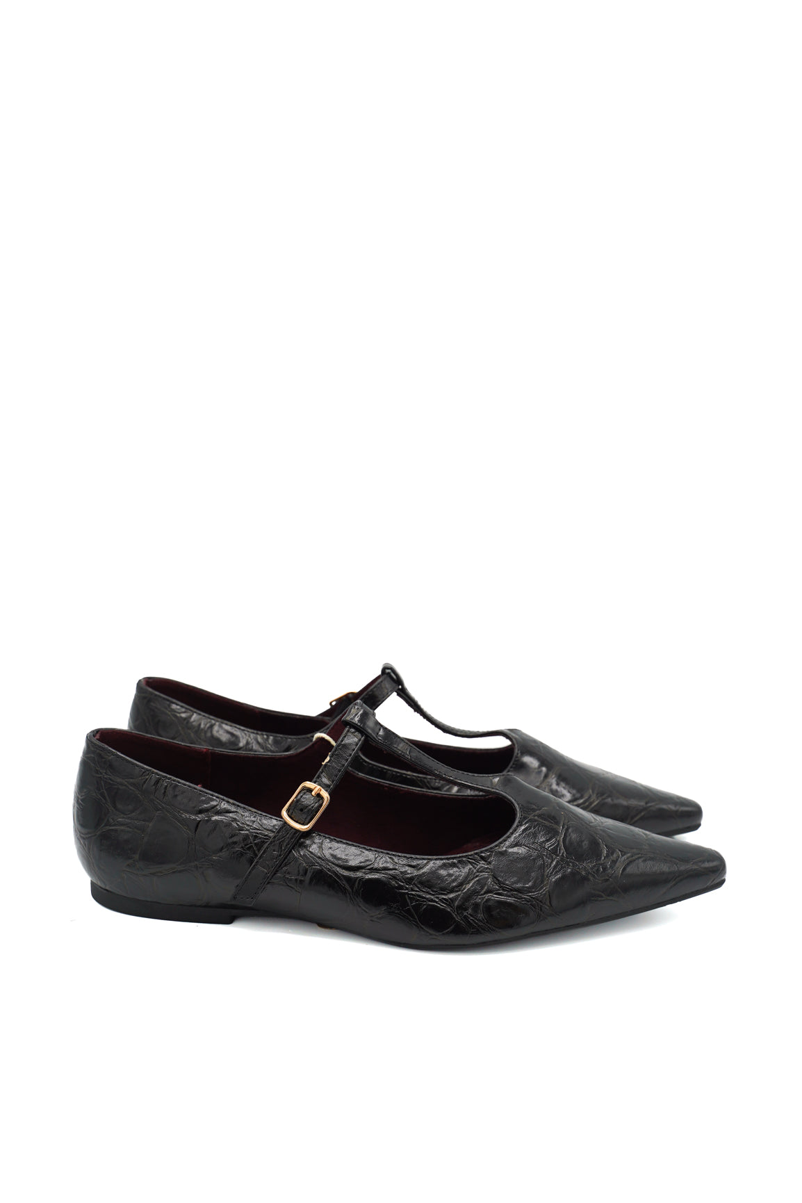 Isteria 1271 Manoletine flat con finitura effetto coccodrillo
