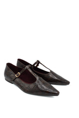 Isteria 1271 Manoletine flat con finitura effetto coccodrillo