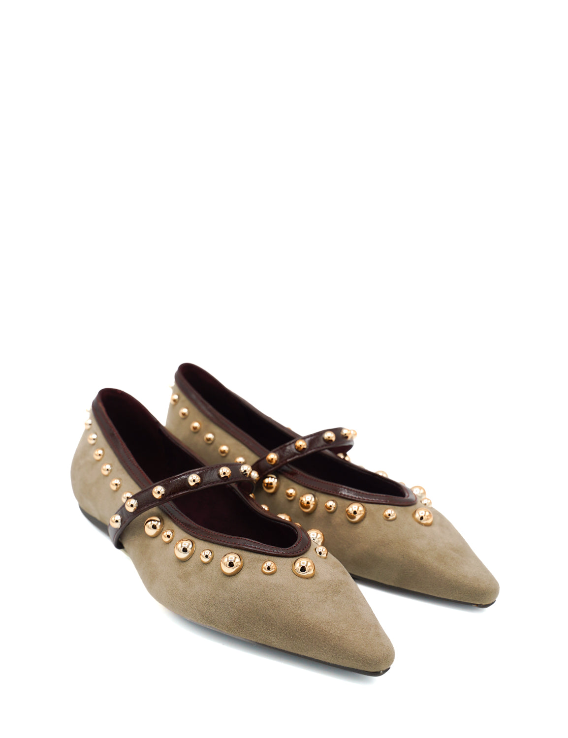 Isteria 1272 Mary Jane Ingridin suede con borchie sferiche