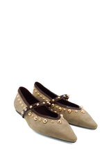 Isteria 1272 Mary Jane Ingridin suede con borchie sferiche