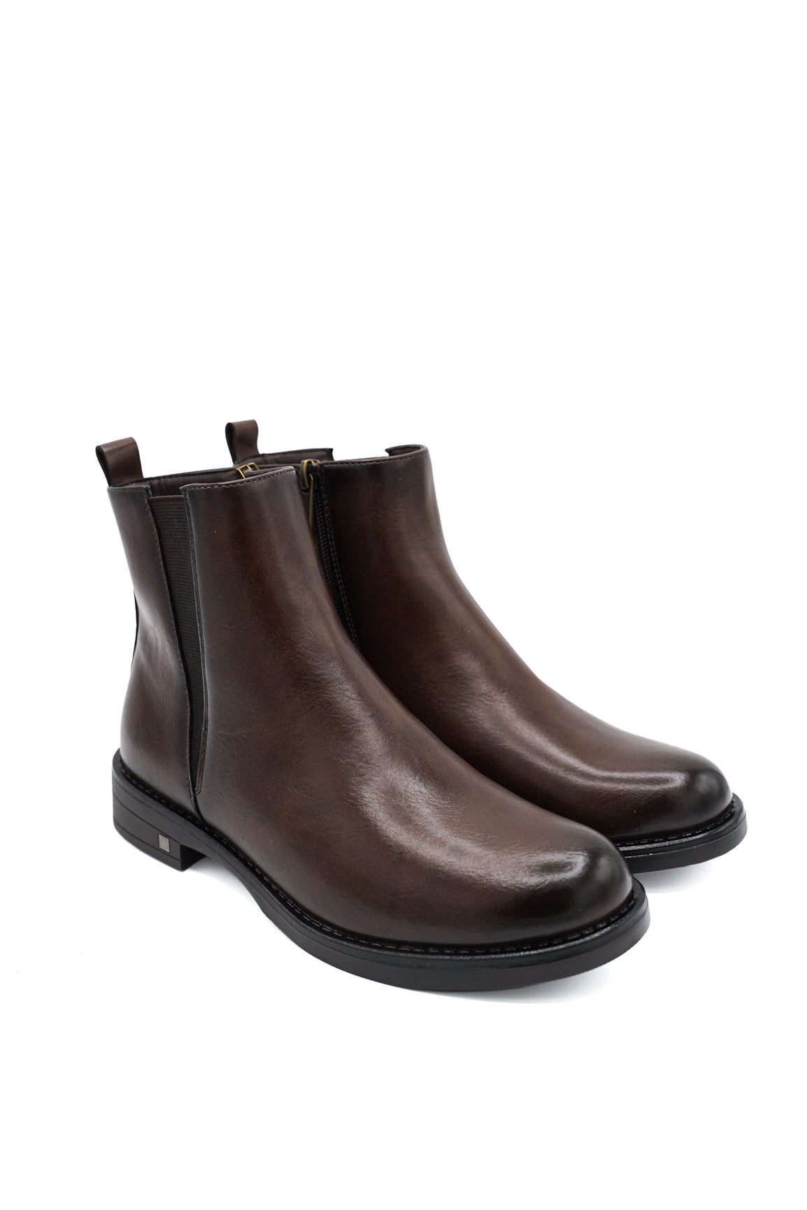 Gaia Shoes Matilde Stivaletti a punta tonda con cerniera