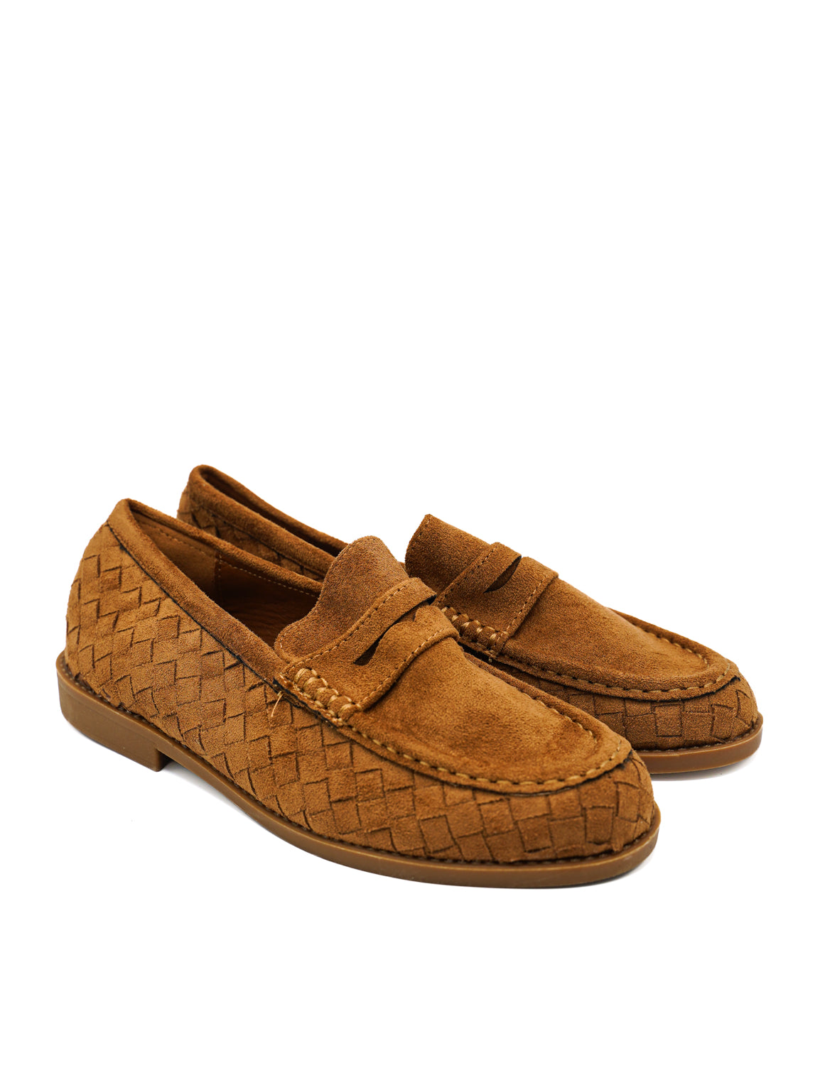 Gaia Shoes Rita Mocassini penny loafer scamosciati intrecciati