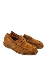 Gaia Shoes Rita Mocassini penny loafer scamosciati intrecciati