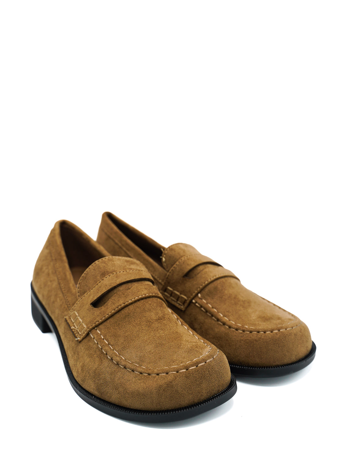 Gaia Shoes Roberta Penny loafer scamosciato con punta arrotondata