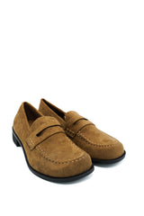 Gaia Shoes Roberta Penny loafer scamosciato con punta arrotondata