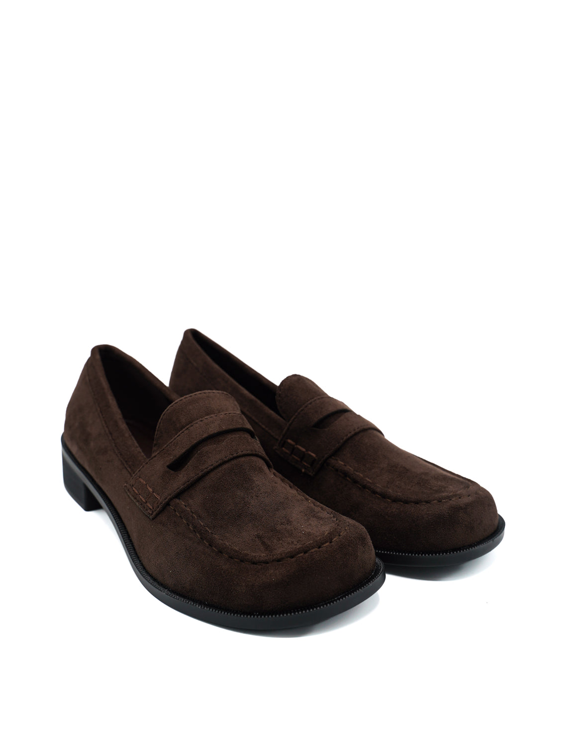 Gaia Shoes Roberta Penny loafer scamosciato con punta arrotondata