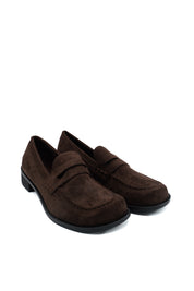 Gaia Shoes Roberta Penny loafer scamosciato con punta arrotondata