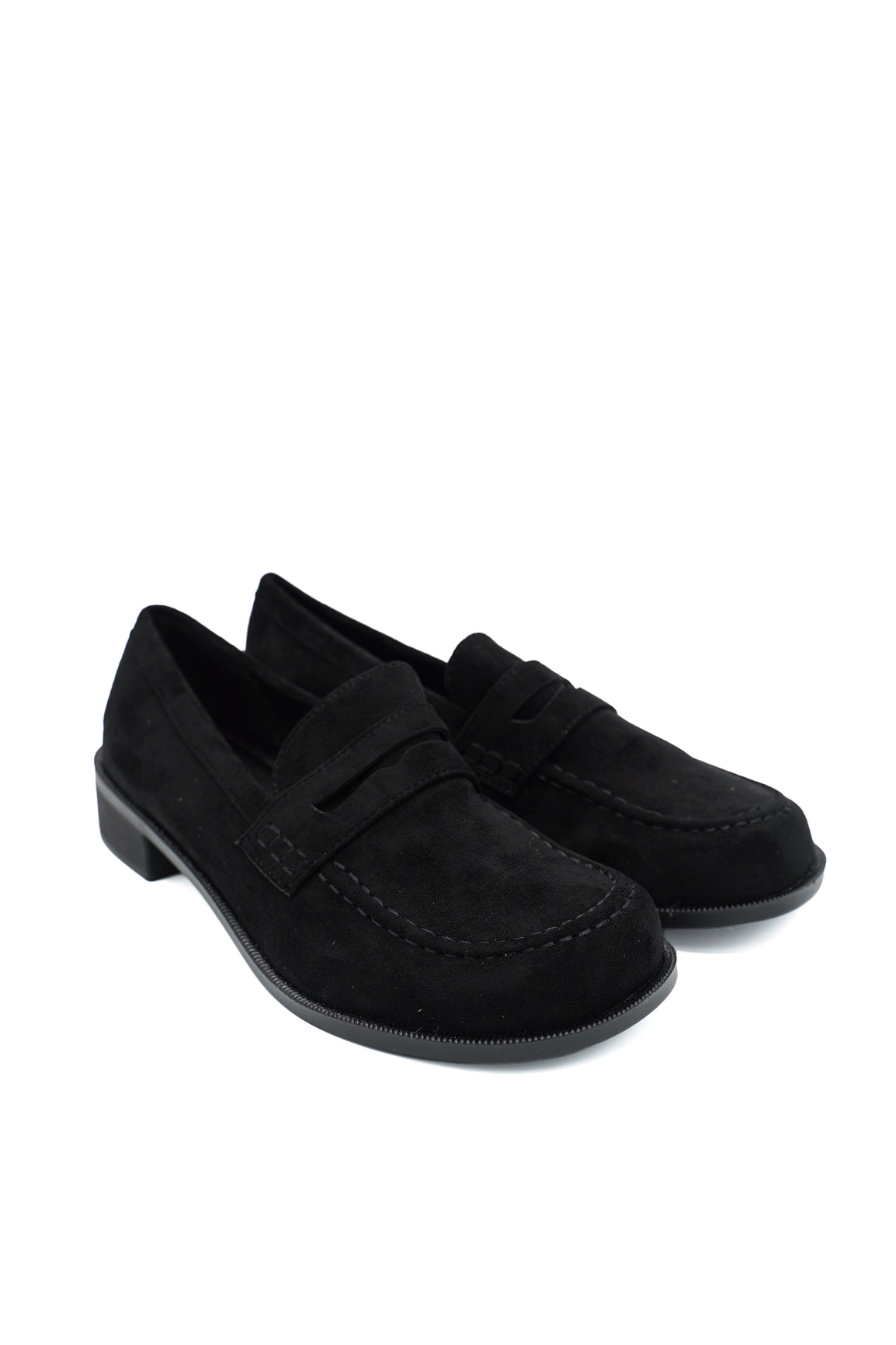 Gaia Shoes Roberta Penny loafer scamosciato con punta arrotondata