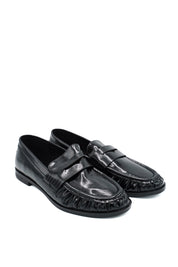 Gaia Shoes Rubina Mocassini effetto vernice con dettaglio arricciato