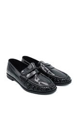 Gaia Shoes Rubina Mocassini effetto vernice con dettaglio arricciato