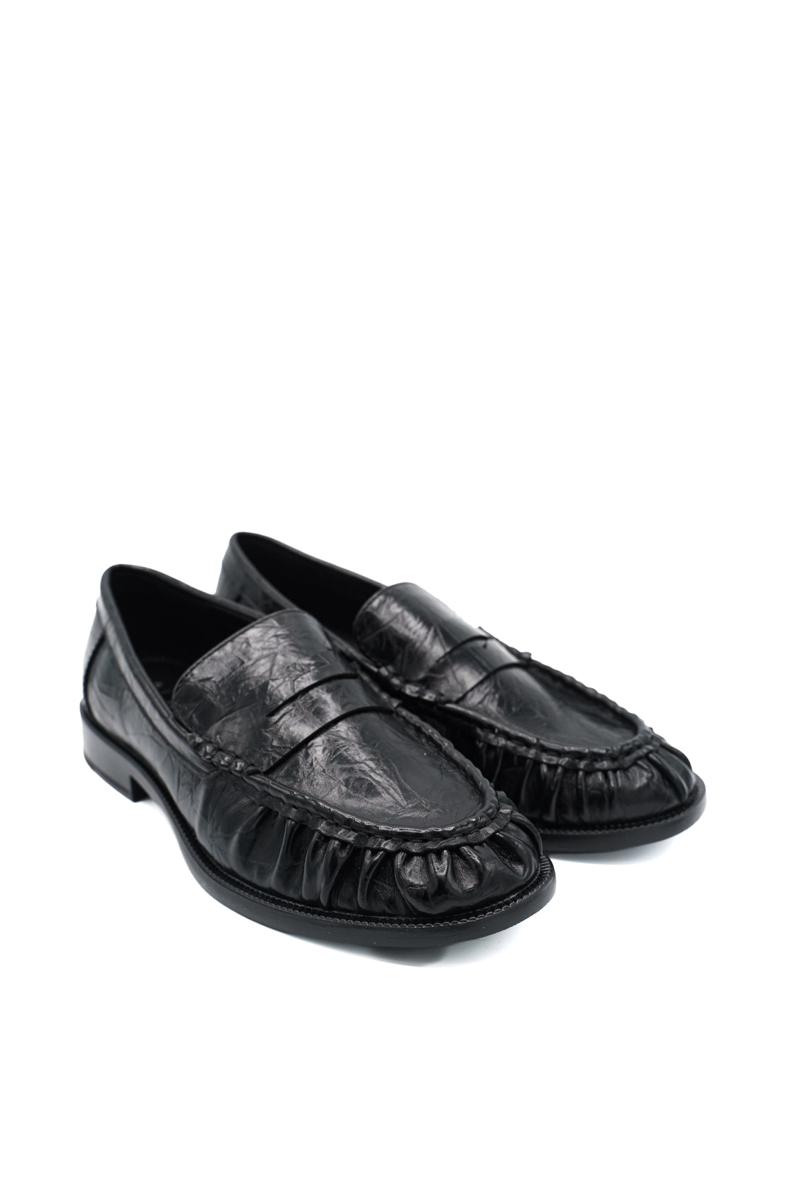 Gaia Shoes Agnese Loafer supple con distintiva arricciatura