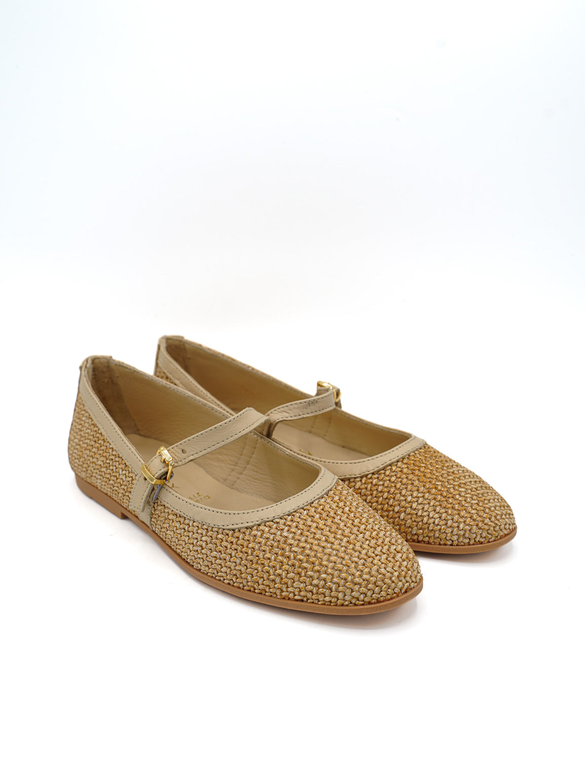 Gaia Shoes 261557 Ballerine Mary Jane in rafia con cinturino