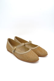 Gaia Shoes 261557 Ballerine Mary Jane in rafia con cinturino