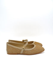 Gaia Shoes 261557 Ballerine Mary Jane in rafia con cinturino