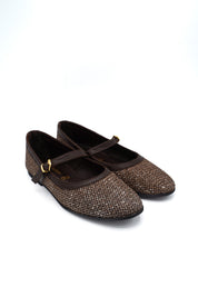 Gaia Shoes 261557 Ballerine Mary Jane in rafia con cinturino