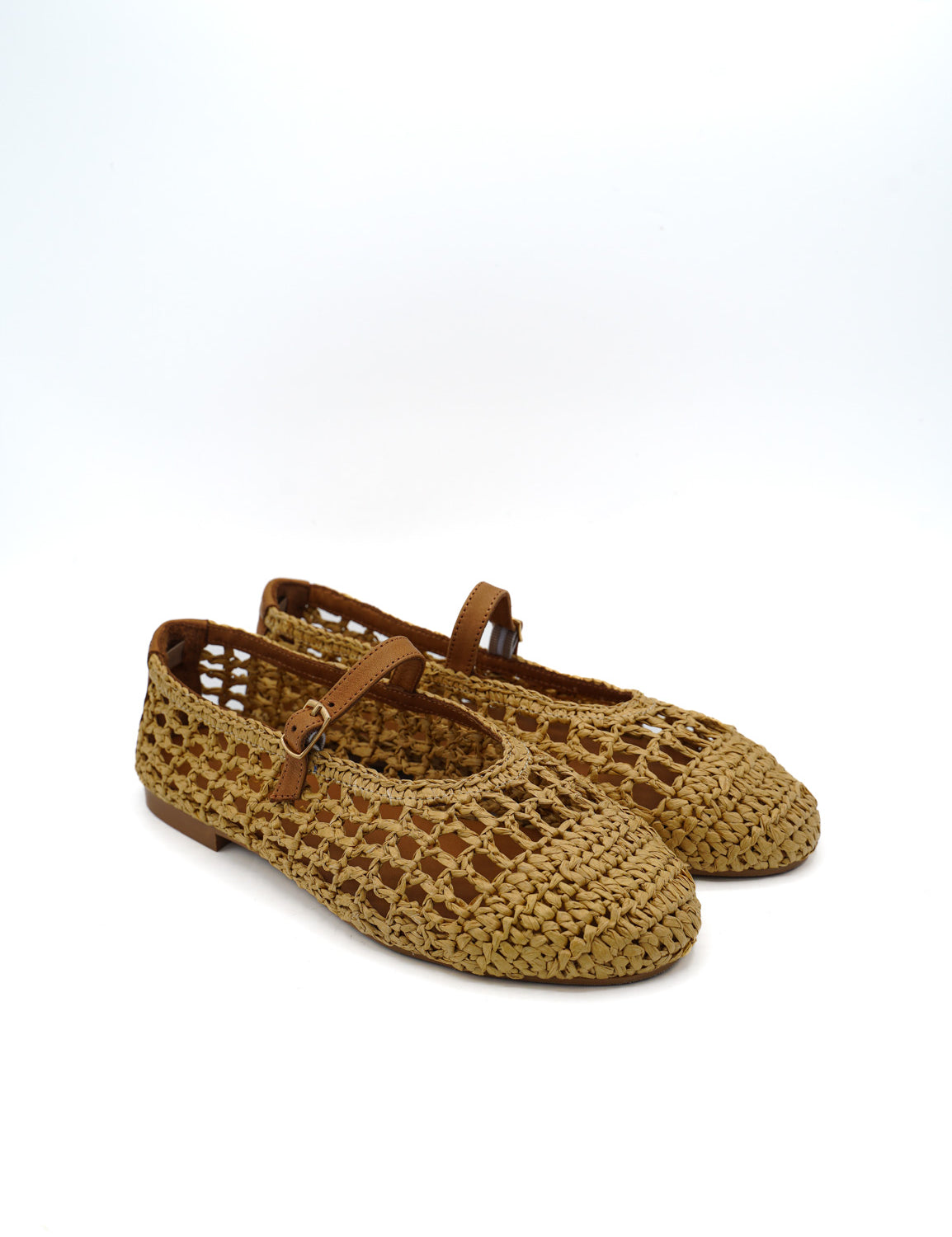 Gaia Shoes 251375 Ballerine Mary Jane in rafia intrecciata