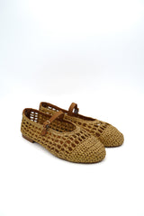Gaia Shoes 251375 Ballerine Mary Jane in rafia intrecciata