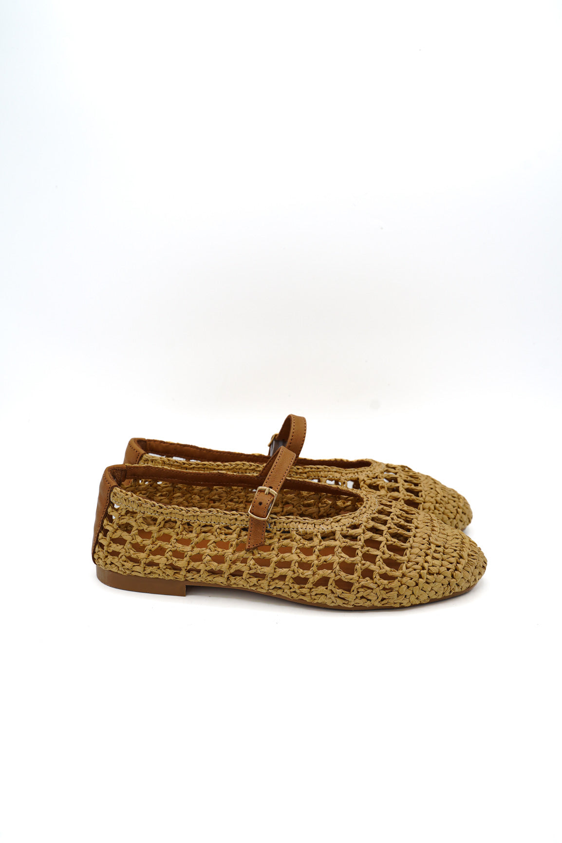 Gaia Shoes 251375 Ballerine Mary Jane in rafia intrecciata