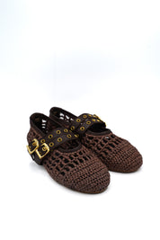 Gaia Shoes 251380 Ballerine in rafia traforata con doppia chiusura