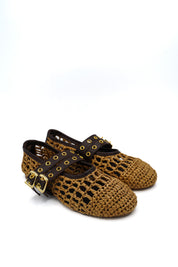 Gaia Shoes 251380 Ballerine in rafia traforata con doppia chiusura