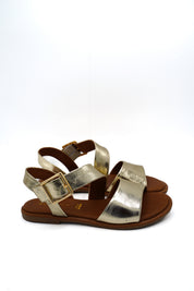 Gaia Shoes 240300 Sandali donna in pelle laminata con fascia incrociata