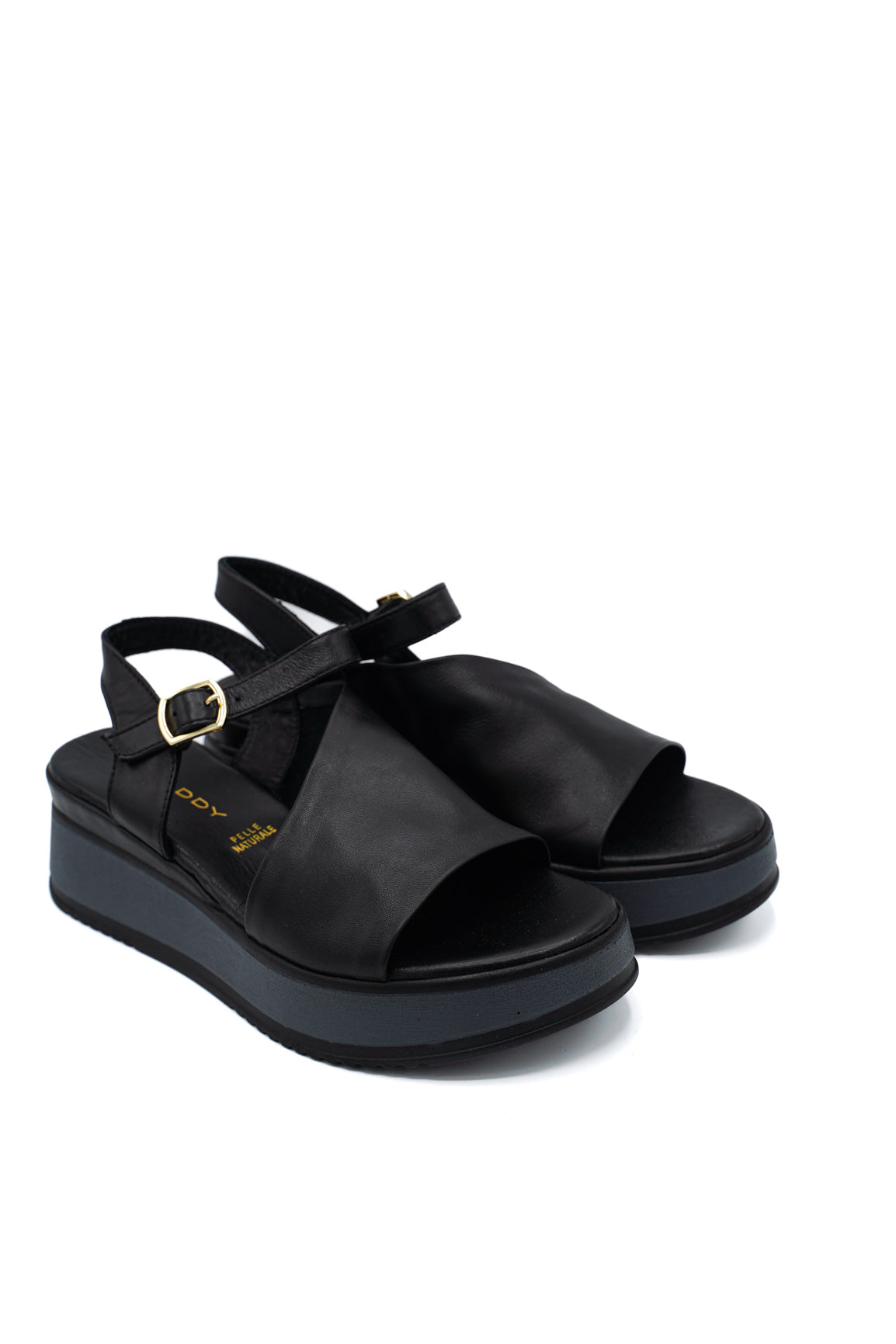 Gaia Shoes 230935 Sandali con zeppa in pelle e cinturino regolabile