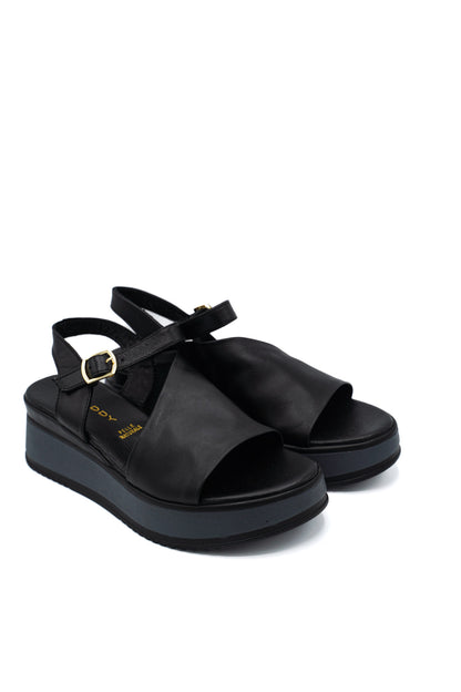 Gaia Shoes 230935 Sandali con zeppa in pelle e cinturino regolabile