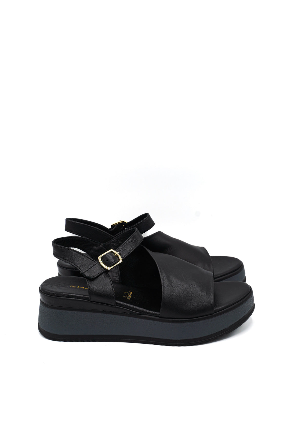Gaia Shoes 230935 Sandali con zeppa in pelle e cinturino regolabile