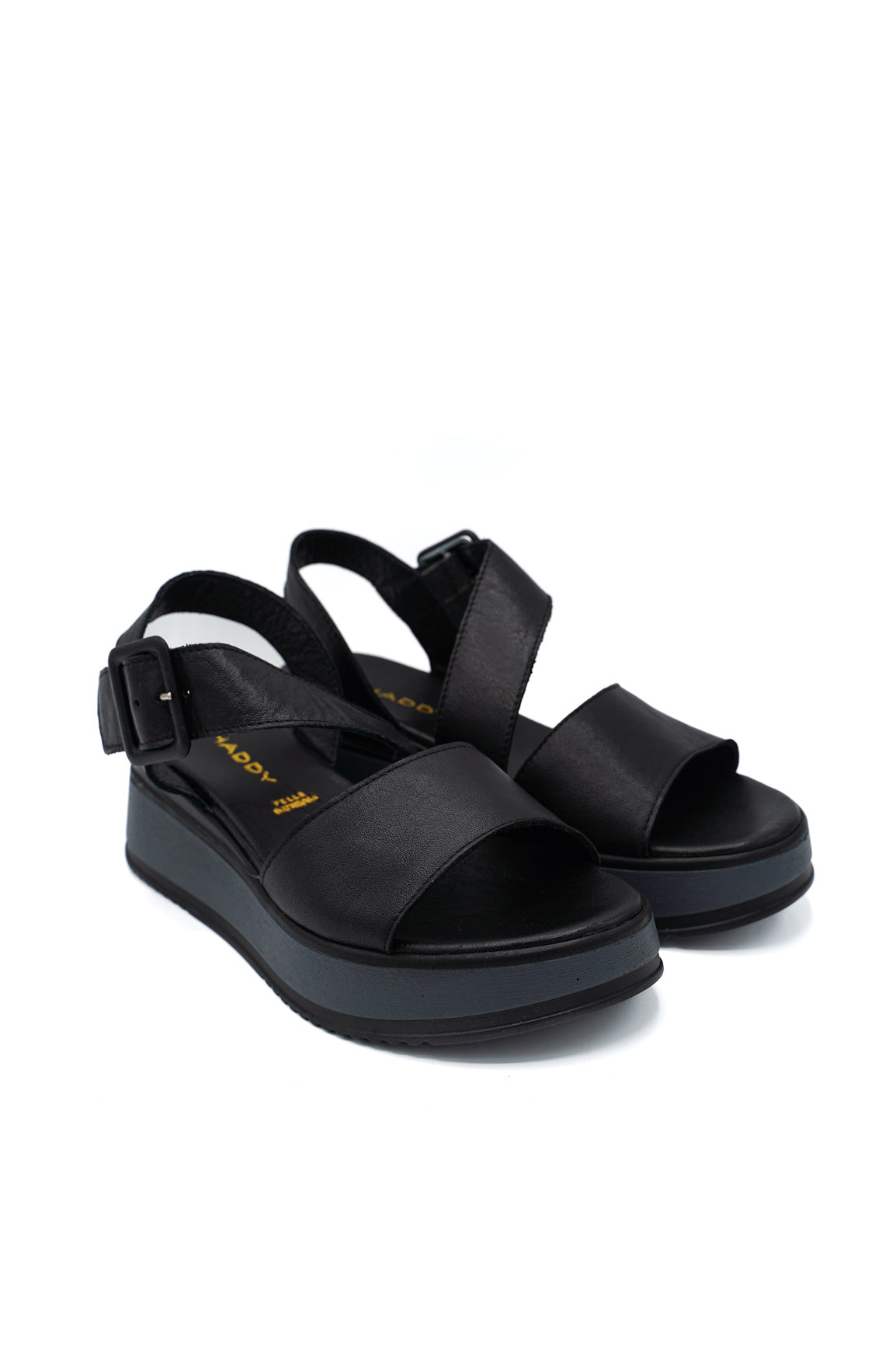 Gaia Shoes 251625 Sandali in pelle con zeppa e cinturino