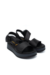 Gaia Shoes 251625 Sandali in pelle con zeppa e cinturino