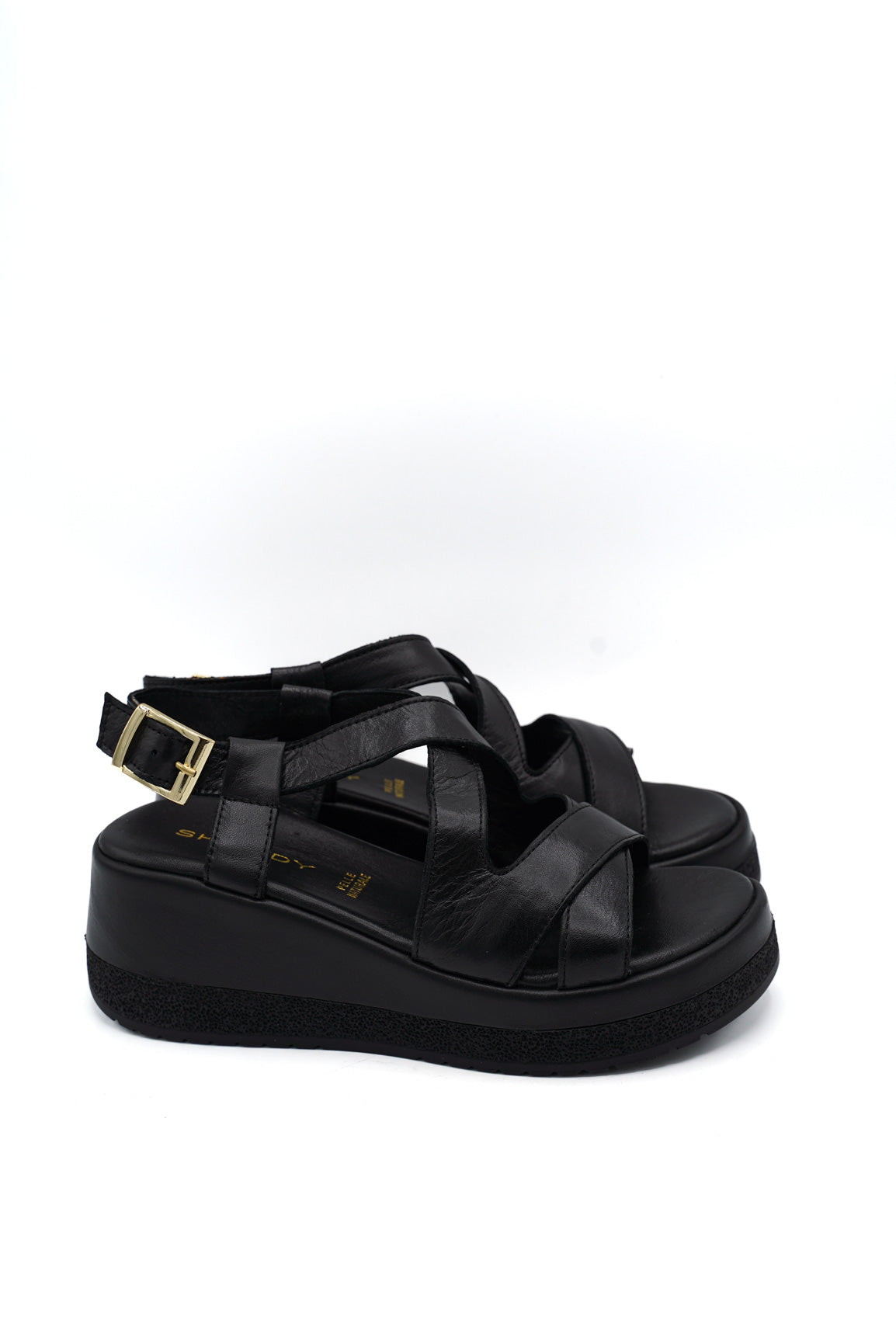 Gaia Shoes 261354 Sandali in pelle con zeppa