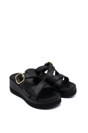 Gaia Shoes 261352 Sandali con zeppa in pelle