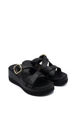 Gaia Shoes 261352 Sandali con zeppa in pelle