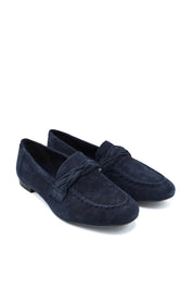 Scarpissime UB32-5107 Mocassini donna scamosciati con traversina a treccia