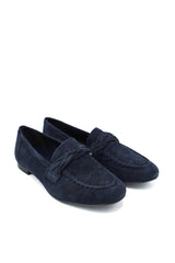 Scarpissime UB32-5107 Mocassini donna scamosciati con traversina a treccia