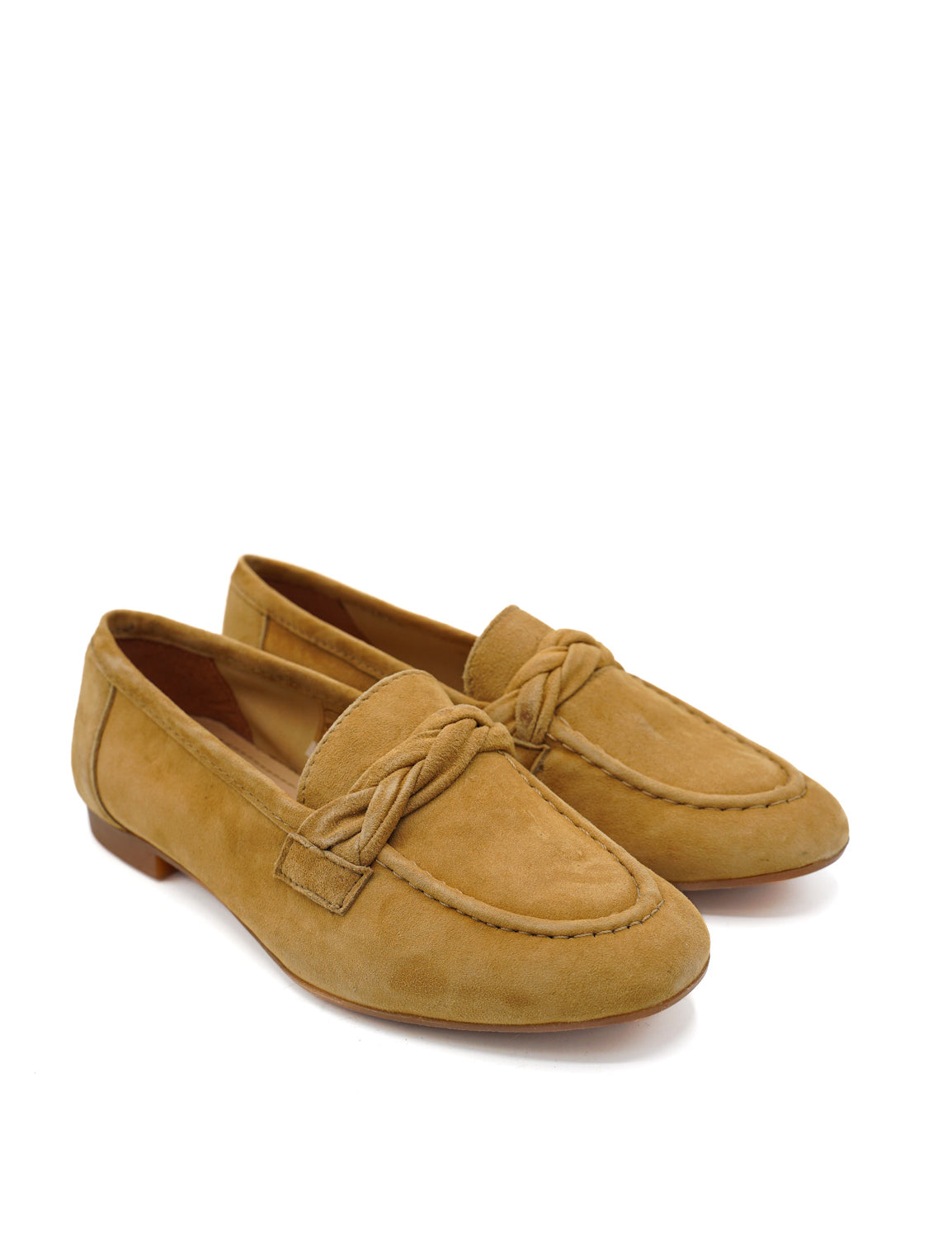 Scarpissime UB32-5107 Mocassini donna scamosciati con traversina a treccia