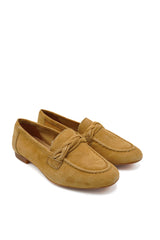 Scarpissime UB32-5107 Mocassini donna scamosciati con traversina a treccia