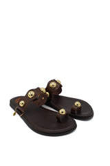Porronet 3214 Sandali infradito con borchie metalliche a specchio in rilievo
