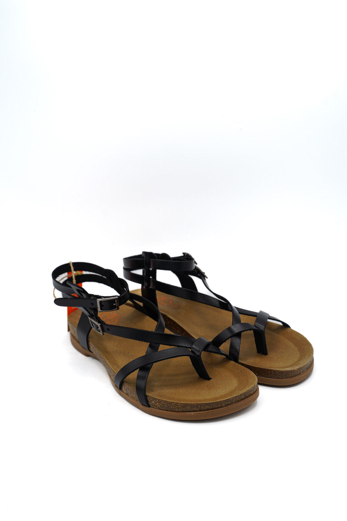 Porronet 3240 Sandali flat in stile infradito con cinturini e suola in sughero
