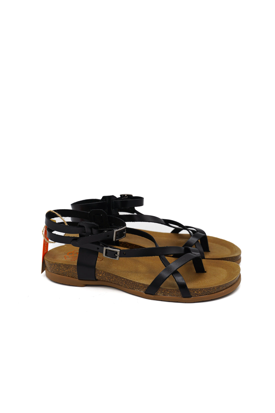 Porronet 3240 Sandali flat in stile infradito con cinturini e suola in sughero