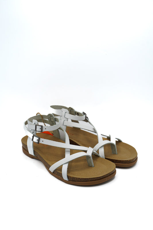 Porronet 3240 Sandali flat in stile infradito con cinturini e suola in sughero