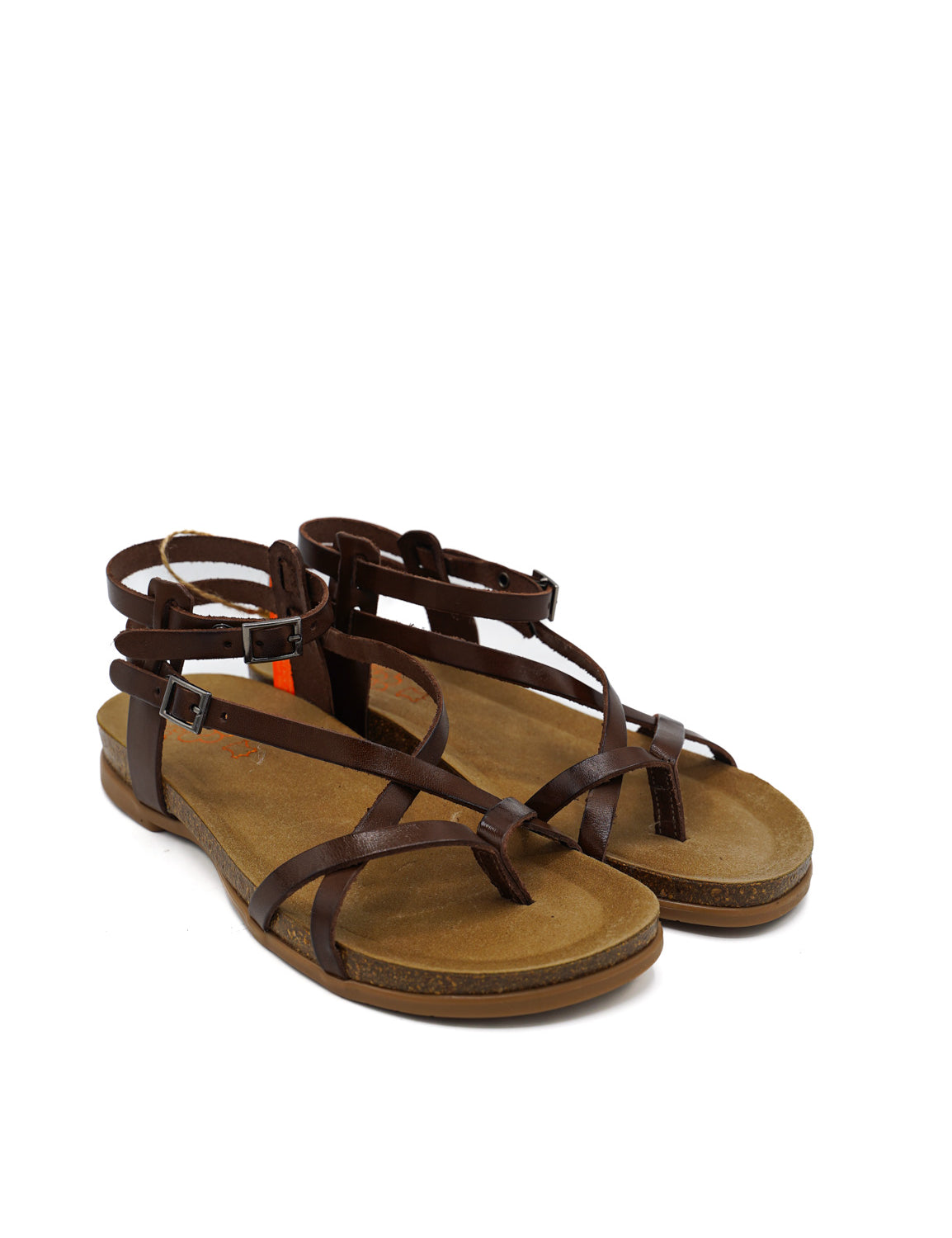 Porronet 3240 Sandali flat in stile infradito con cinturini e suola in sughero