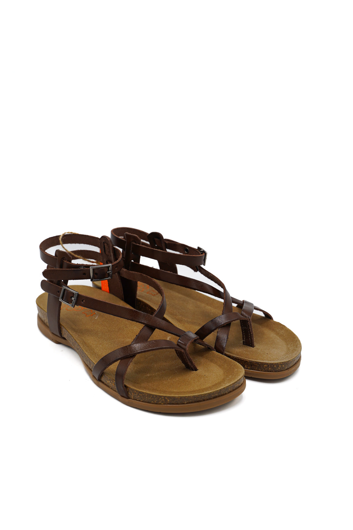 Porronet 3240 Sandali flat in stile infradito con cinturini e suola in sughero