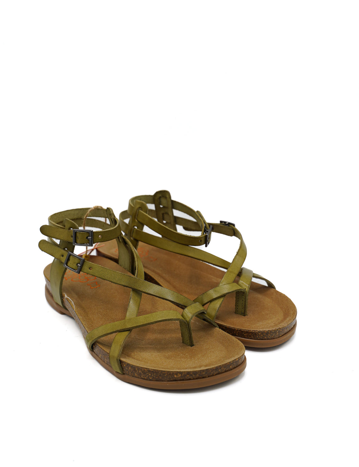 Porronet 3240 Sandali flat in stile infradito con cinturini e suola in sughero