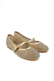 Gaia Shoes E3002 Ballerine stile Mary Jane con rete traforata e strass