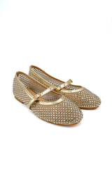 Gaia Shoes E3002 Ballerine stile Mary Jane con rete traforata e strass