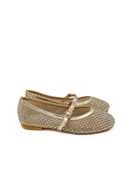 Gaia Shoes E3002 Ballerine stile Mary Jane con rete traforata e strass